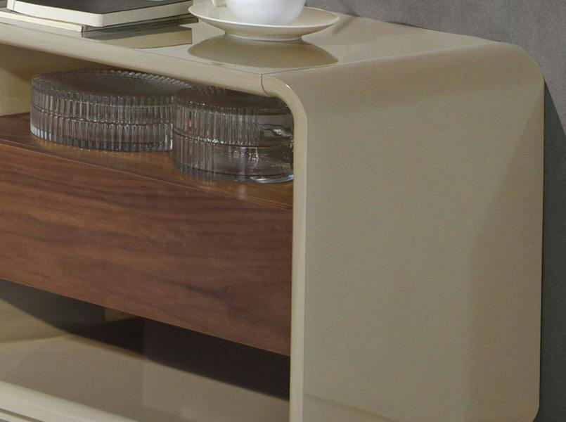Angel Cerdá Bedside Table Walnut and Grey Wood 7134