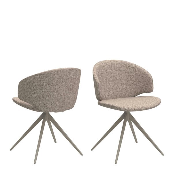 Wyld Haus Valley Beige Boucl? Fabric Swivel Dining Chair