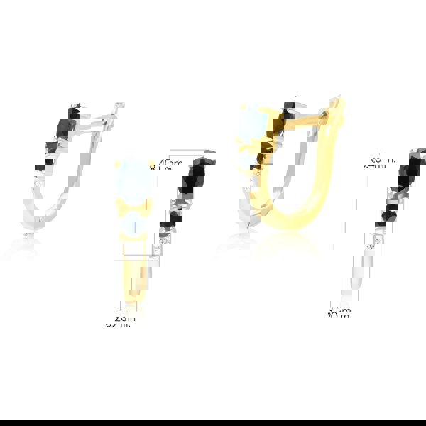 183E0407059 Classic Oval Sapphire & Diamond Hoop Earrings in 9ct Yellow Gold 3