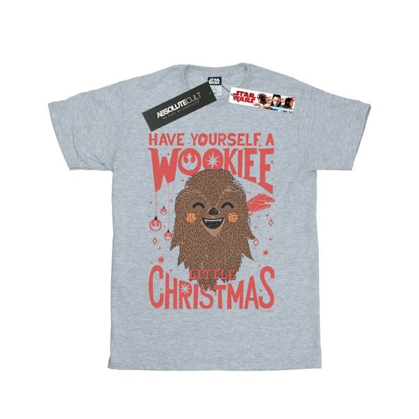 Star Wars Boys Wookiee Little Christmas T-Shirt - Sports Grey