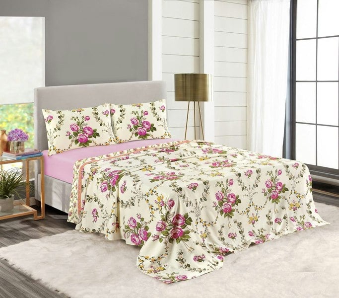 HomeSpace Direct Olivia Brushed Cotton Sheets and Pillowcases Set