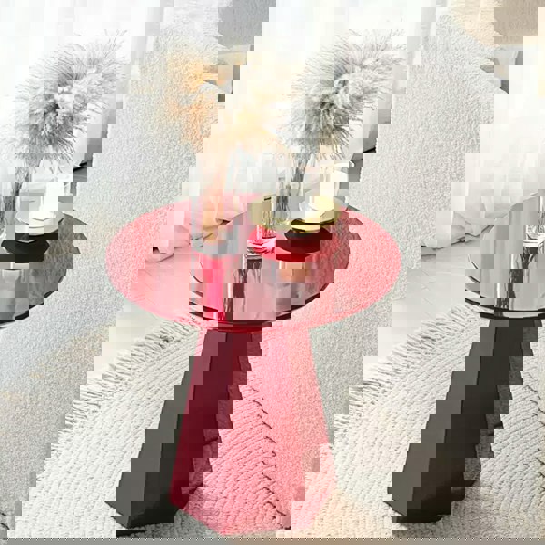 Melpomene Round Side Table, Red-Weilai Concept-Weilai Concept