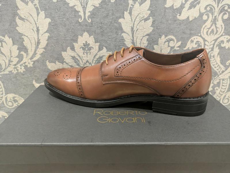 Roberto Giovani Eton Brogue Shoes - Tan