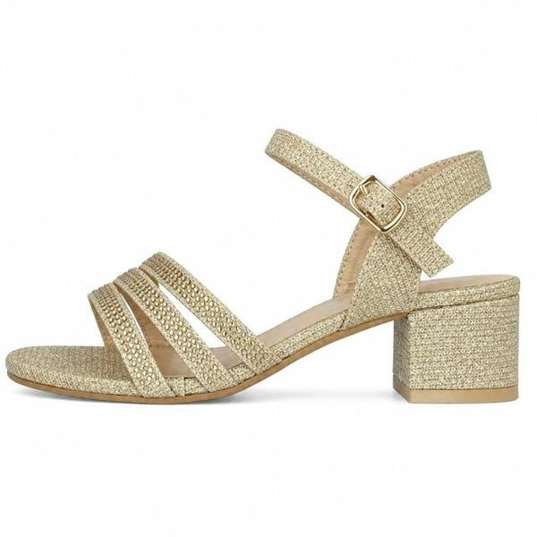 Spot On Girls Spot On Low Heel 3 Strap Diamante Mule H1124