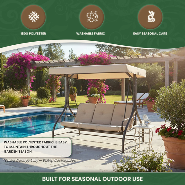Spare Roof Canopy for 3 Seater Swing Seat Hammock Bed (Swing Seat Not Included)