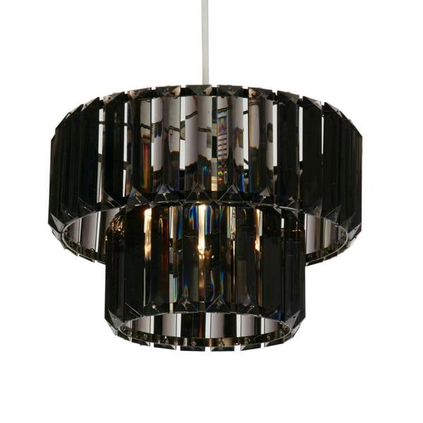 Pagazzi Lighting Lombard 2 Tiered Black Chrome Ceiling Pendant Shade