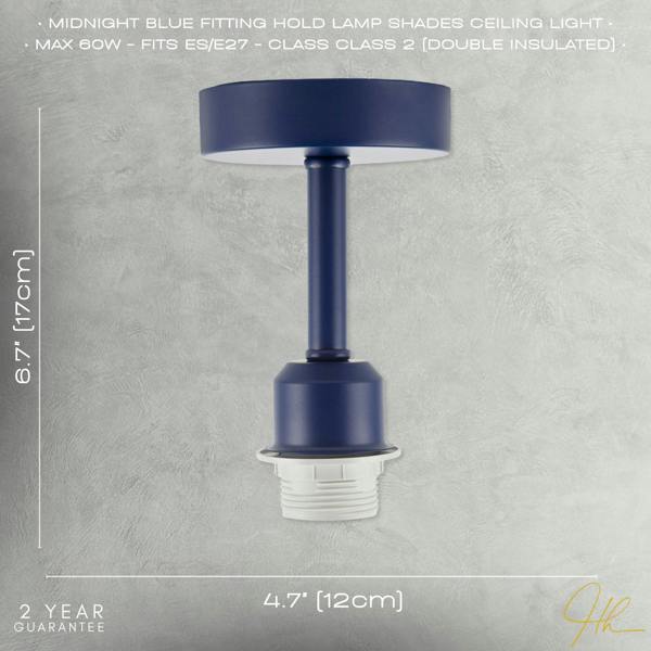 Traditional Midnight Blue Ceiling Light Fitting to Hold Lamp Shades Image 7