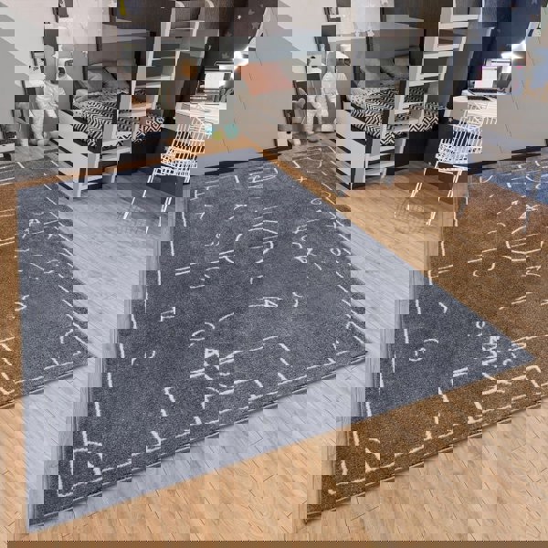 Adventures Kids Game Plan Dark Grey Rug