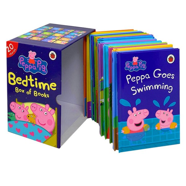 Peppa Pig Bedtime Box of Books 20 Stories Ladybird Collection Box Set, Peppa Goes Swimming & more