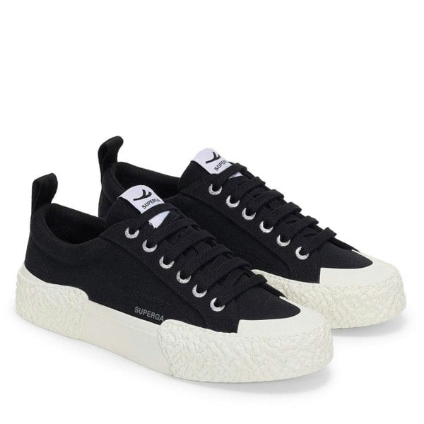 Superga Unisex Adult 2660 Stripe Big Bumpers Trainers - Black/Off White