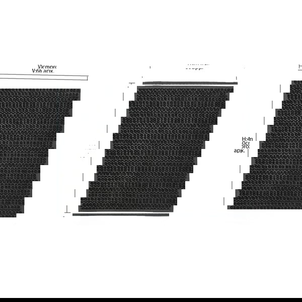 JVL Condor Classic Astro Turf-Look Rubber Scraper Mat, Black, 40x60cm