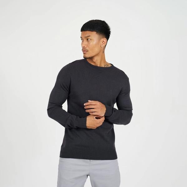 Brave Soul Navy 2 Pack Crew Neck Knit Jumpers - Navy Image 1