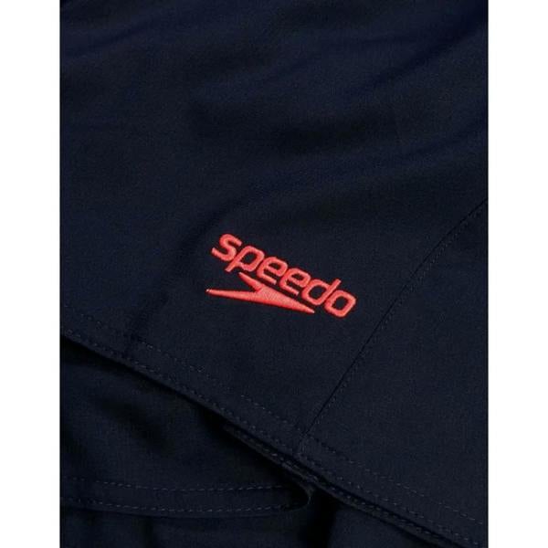 Speedo Sport blue red 2-panel 16-inch watershorts with red logo