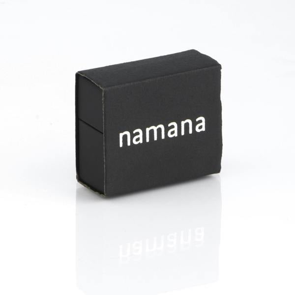 Skinny Sterling Silver Band Ring for Women with Black Spinel Gemstones - namana.london
