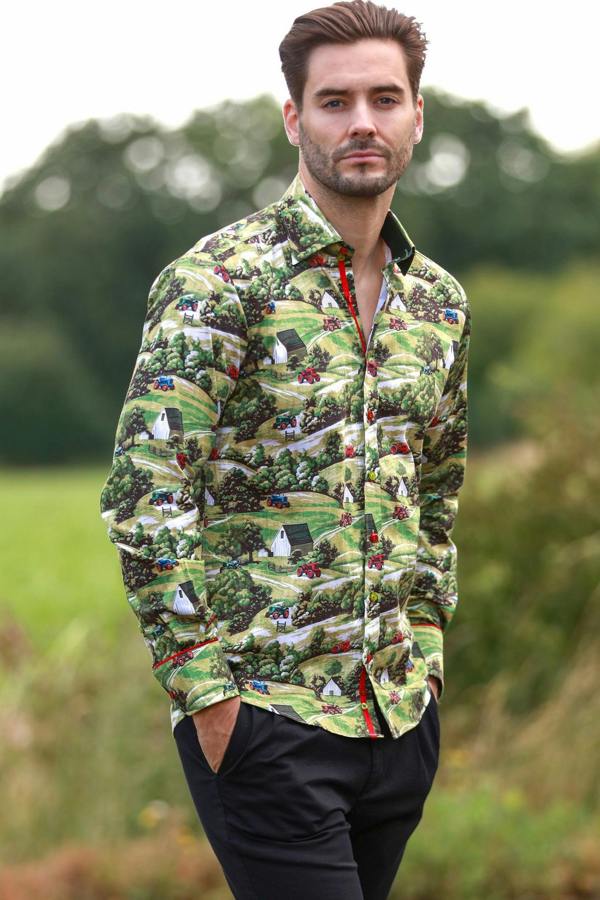 COUNTRYSIDE FARM PRINT SHIRT - Claudio Lugli Shirts