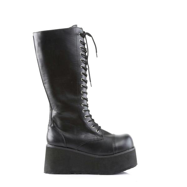 Demonia Trashville 502 Black Vegan Leather Platform Boots