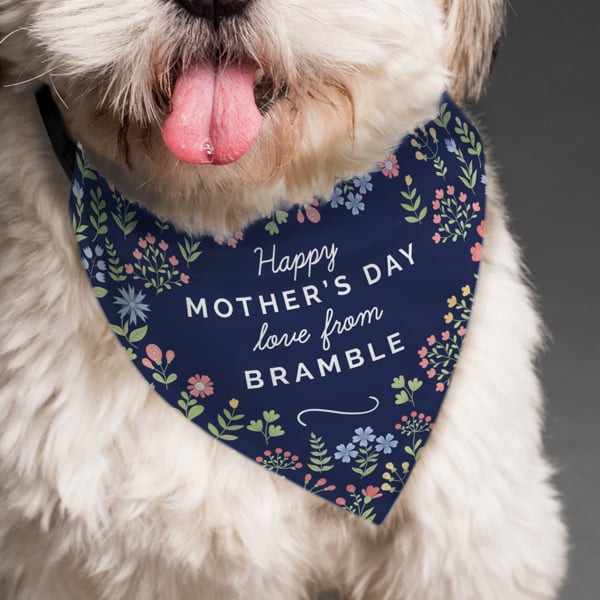 Personalised Memento Company Personalised Floral Dog Bandana