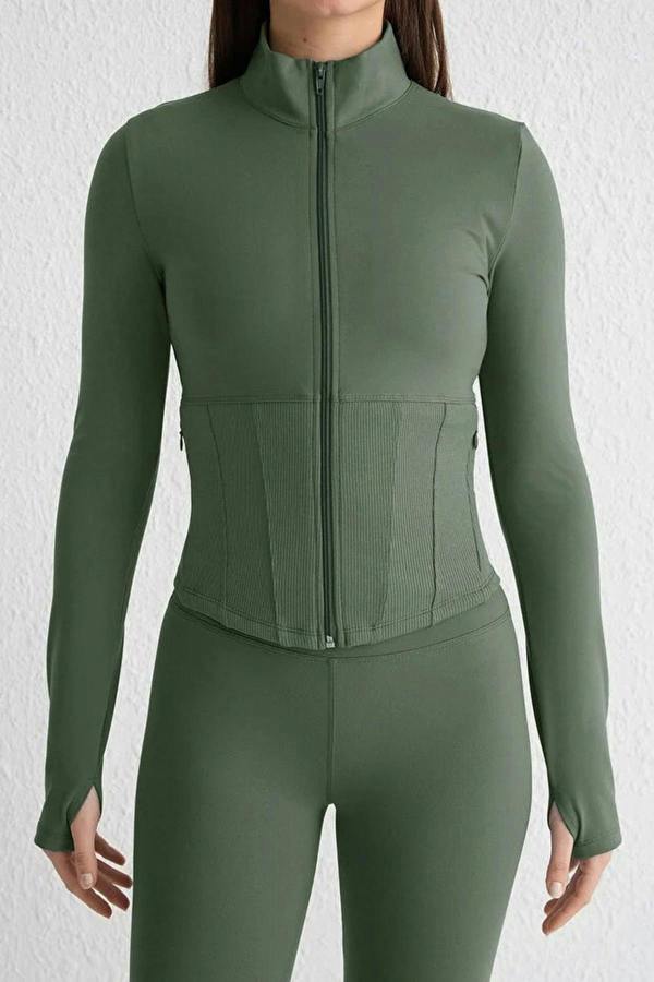 WOVCOR Thumbhole Knitted Sports Jacket