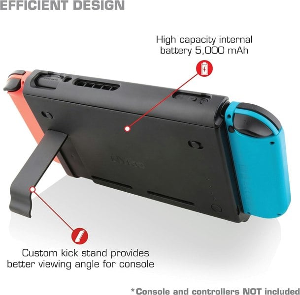 Nyko Power Pak for Nintendo Switch 5000 mAh USB Type C Cable Charge