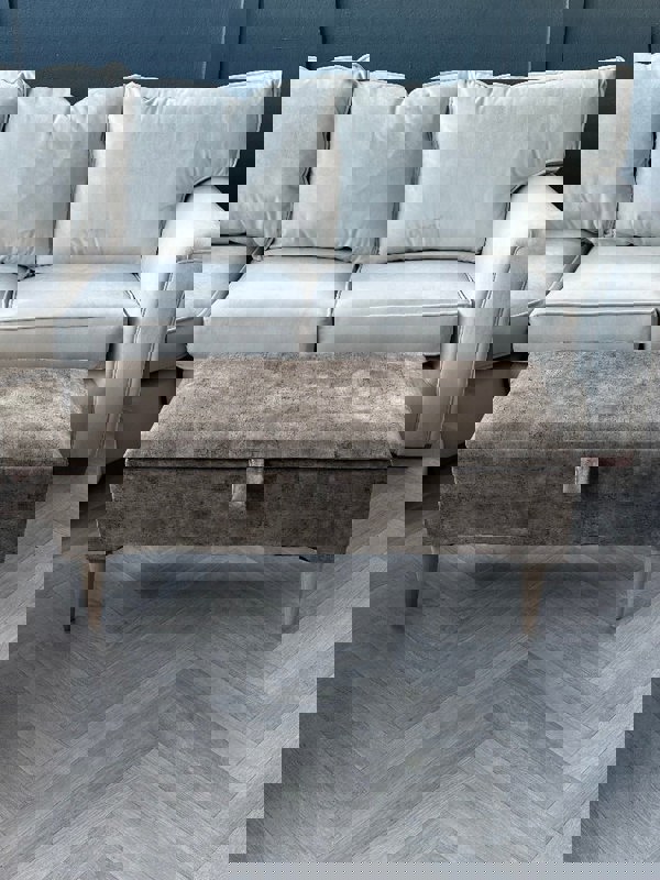 PREMIUM BROWN COFFEE TABLE STORAGE BOX BENCH | OTTOMAN BENCH | PLAIN LID FOOTSTOOL - ISTOOLS