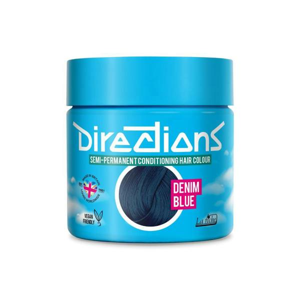 Directions 4 x La Riche Directions Semi-Permanent Hair Color 100ml Tubs - Denim Blue