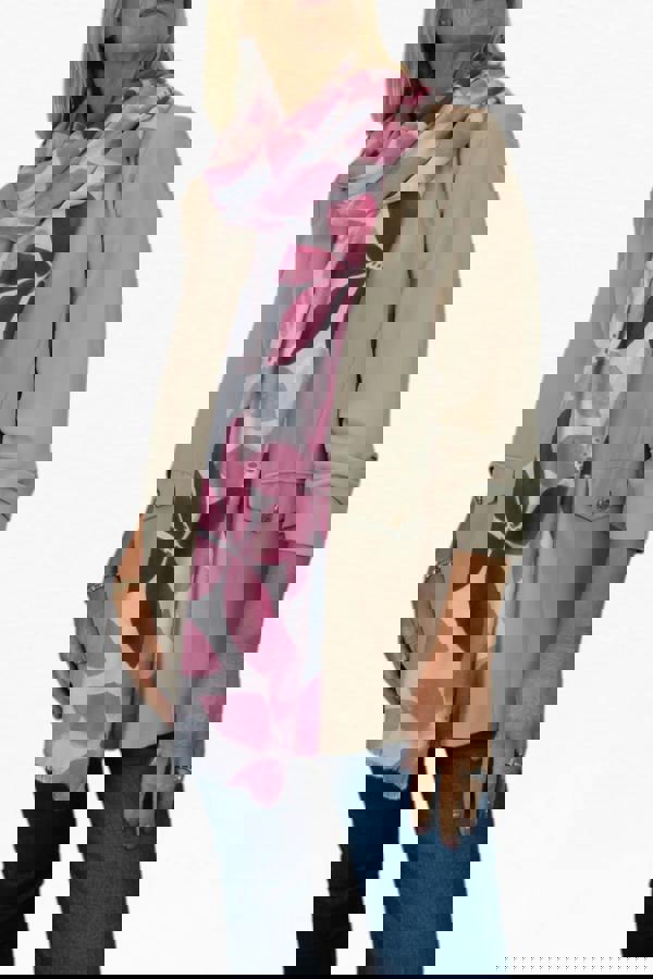 Paulo Due Large Leaf Design Wool Blend Pashmina Scarf