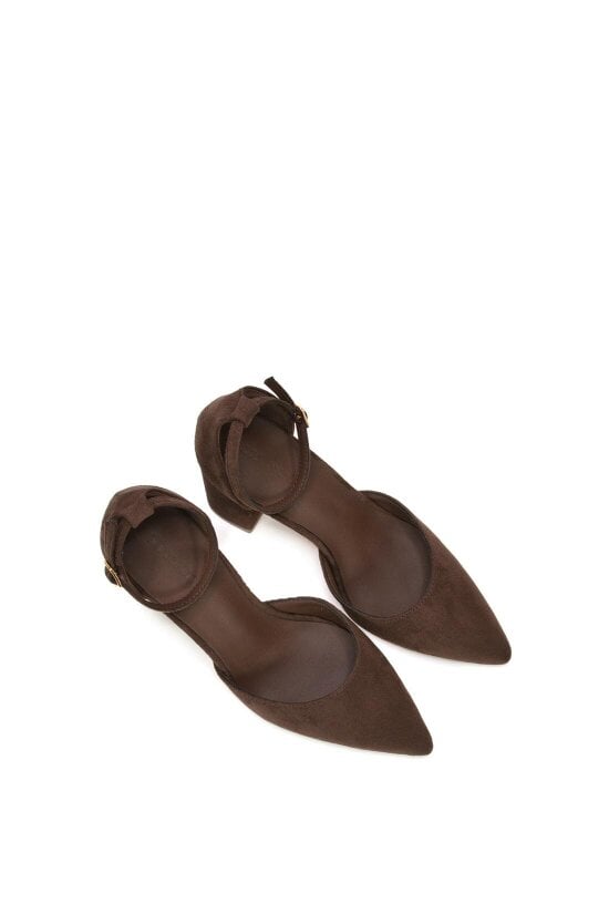 XY LONDON Ankle Strap Block Heel Court Shoes