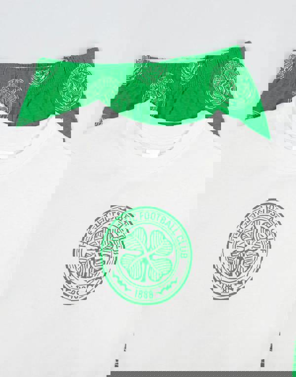 Celtic Boys Green Logo Short Sleeve Long Leg Pyjama Set