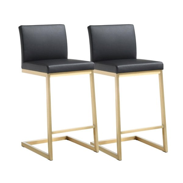 Furniture Edit Parma Black Gold Steel Counter Stool - Set of 2