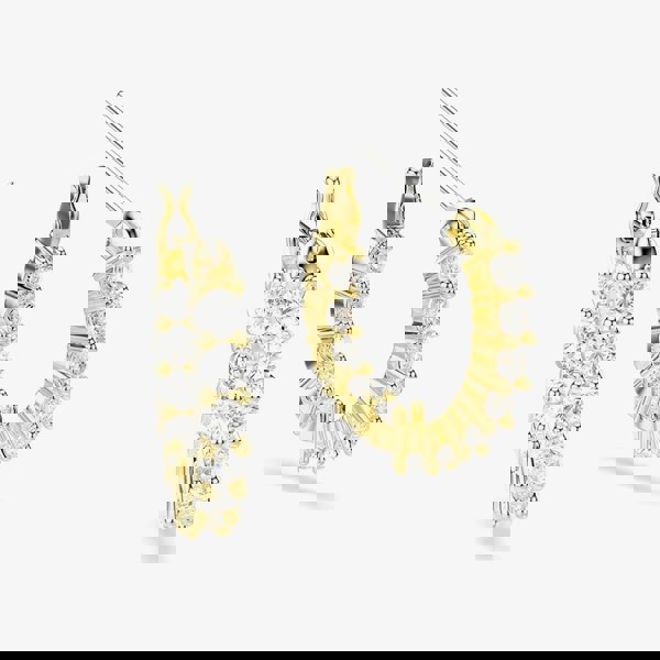 Swarovski Matrix Vittore Gold Tone Plated White Zirconia Hoop Earrings 5733398