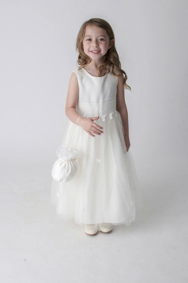 Butterflies Flower Girl Dress - with Petal Bag - UK Flower Girl Boutique