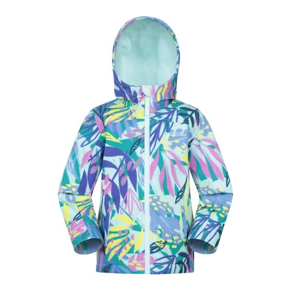 Mountain Warehouse Childrens/Kids Exodus Printed Water Resistant Soft Shell Jacket - Pale Green