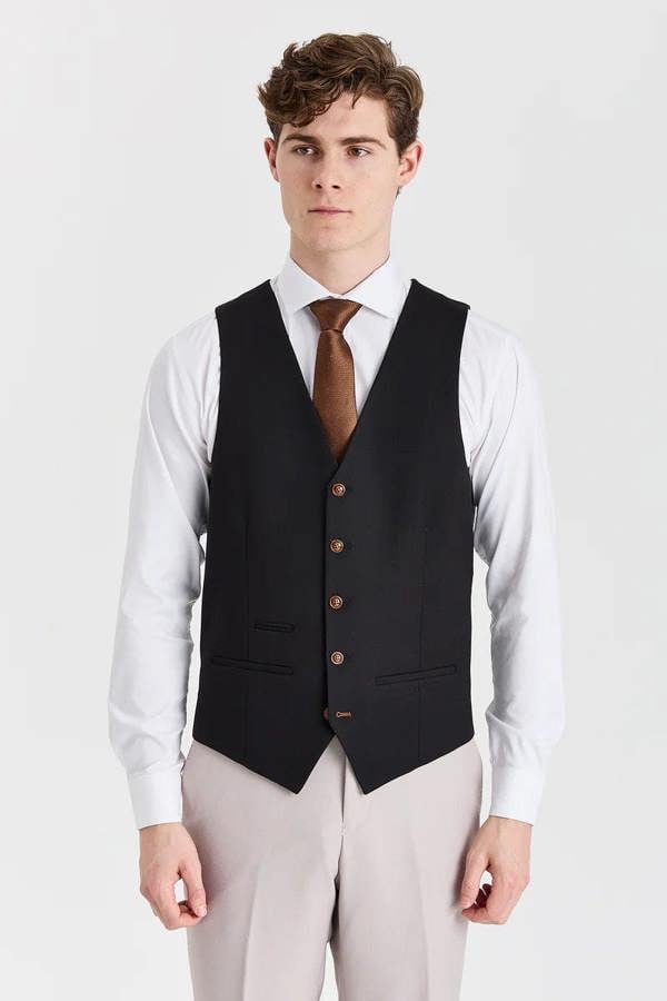 Paul Andrew Mayfair Stone Textured Suit With Black Waistcoat