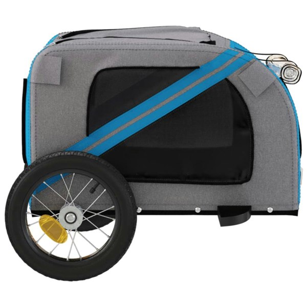 Berkfield Dog Bike Trailer Blue and Grey Oxford Fabric and Iron