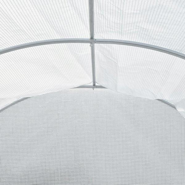 Living and Home Outdoor White Walk-in Tunnel Greenhouse with Steel Frame
