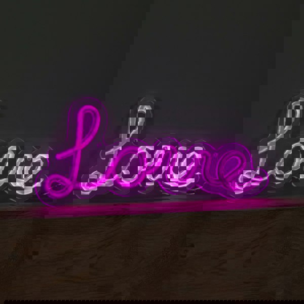 Samuel Alexander 30cm Light up Neon Effect Love Sign in Pink with 111 LEDs
