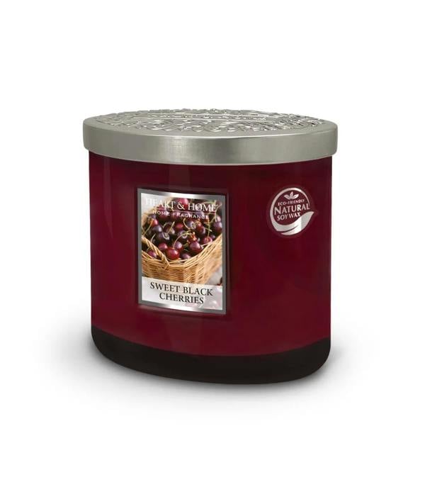 Heart & Home Sweet Black Cherries - 2 Wick Ellipse Candle