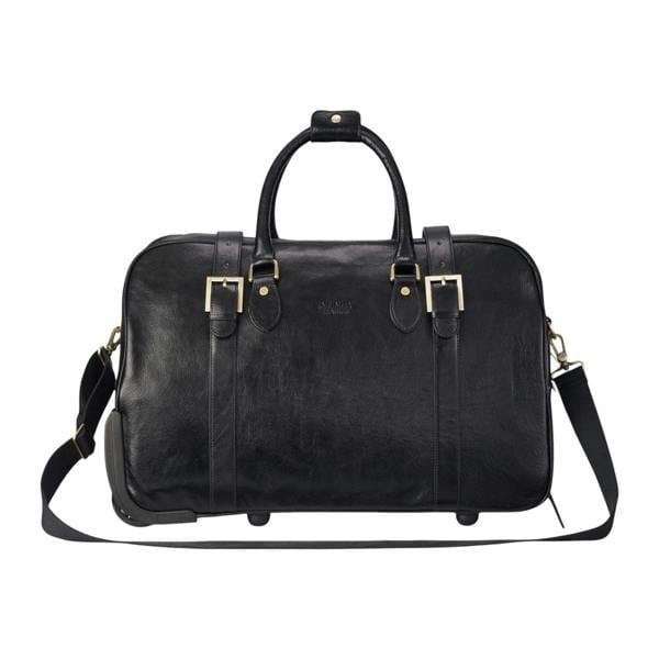 Infinity Leather Genuine Leather Wheeled Holdall Duffle Travel Cabin Bag - Holt