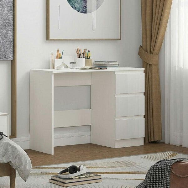White Gloss Dressing Table Work Desk