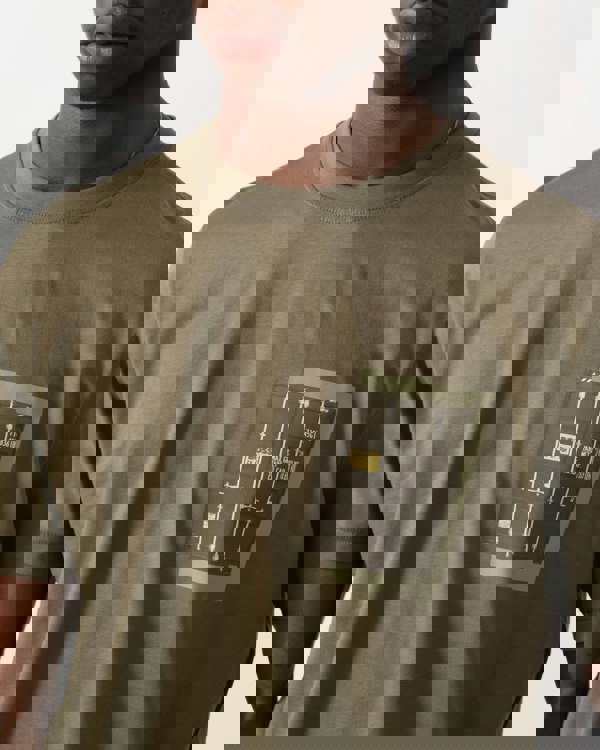 BOSS Orange Te Container Mens Graphic Print T-Shirt - Open Green 342