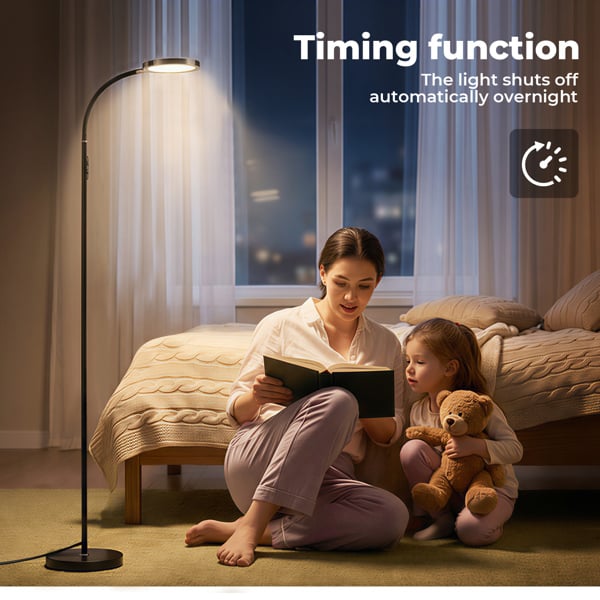 Emitto Floor Lamp Dimmable Standing Reading Light LED Colour Temperatures Black
