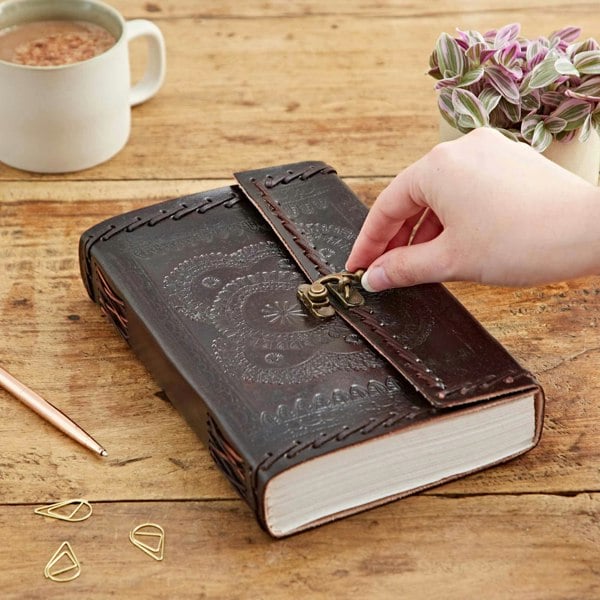 Paper High Indra Extra Large Embossed & Stitched Leather Journal