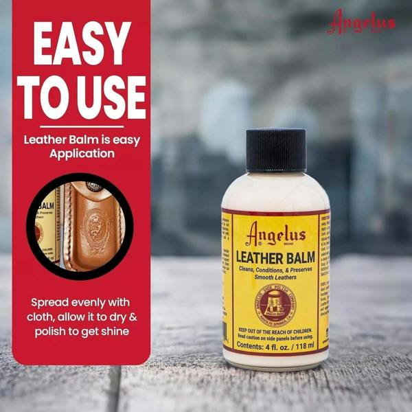 Angelus Leather Balm - Natural Oil & Wax for Smooth Leather 4oz