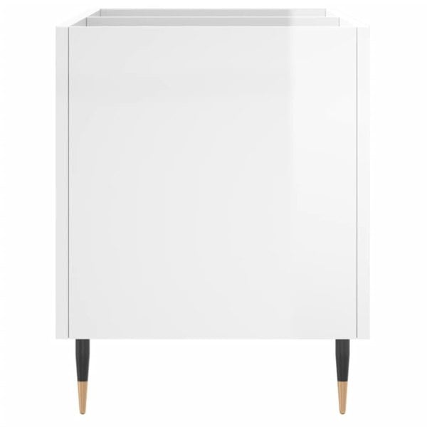 Berkfield Record Cabinet High Gloss White 74.5x38x48 cm Engineered Wood