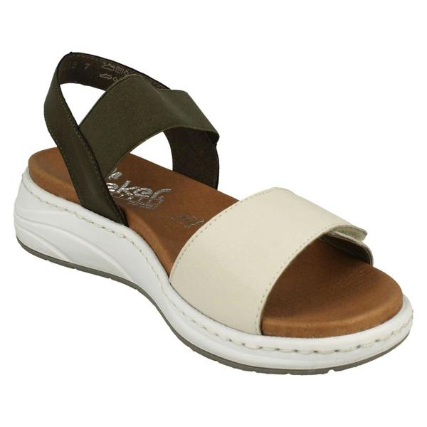 Rieker Ladies Rieker Wedge Heeled Strappy Sandals 64300
