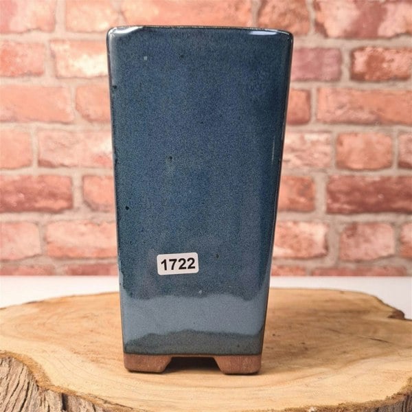 9cm Glazed Bonsai Pot | Cascade | 9cm x 17cm | Blue - Yorkshire Bonsai