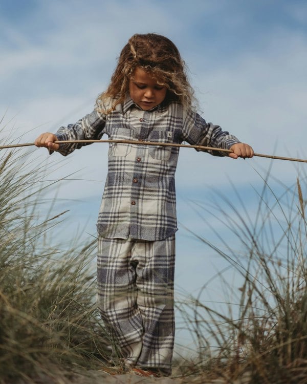 organic cotton Multicolour Brushed Check Print Trousers - image 1