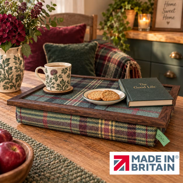 Made in the Mill Luxury Brittany Tweed Lap Tray With Bean Bag