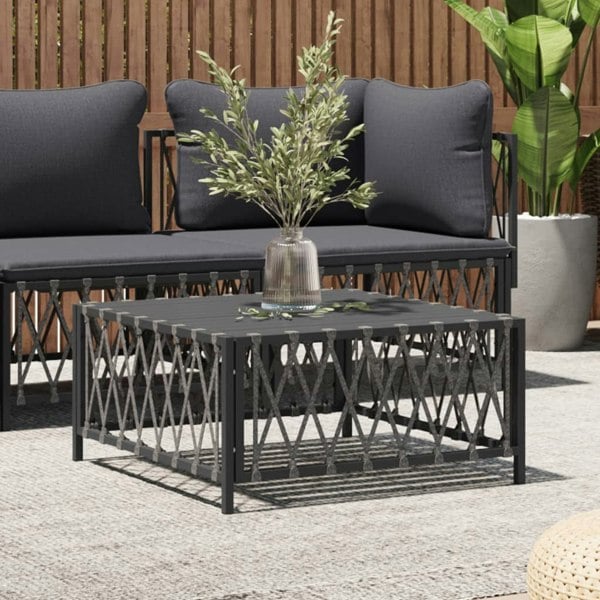 Berkfield Garden Table Anthracite 70x70x34 cm Woven Fabric
