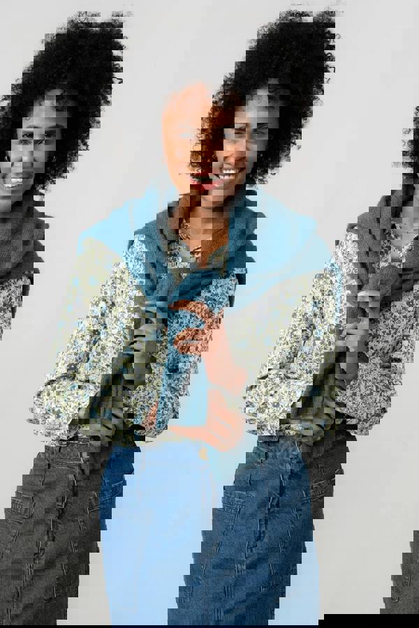 Lily & Me Woodchester V-Neck Boxy Knit Jumper Petrol